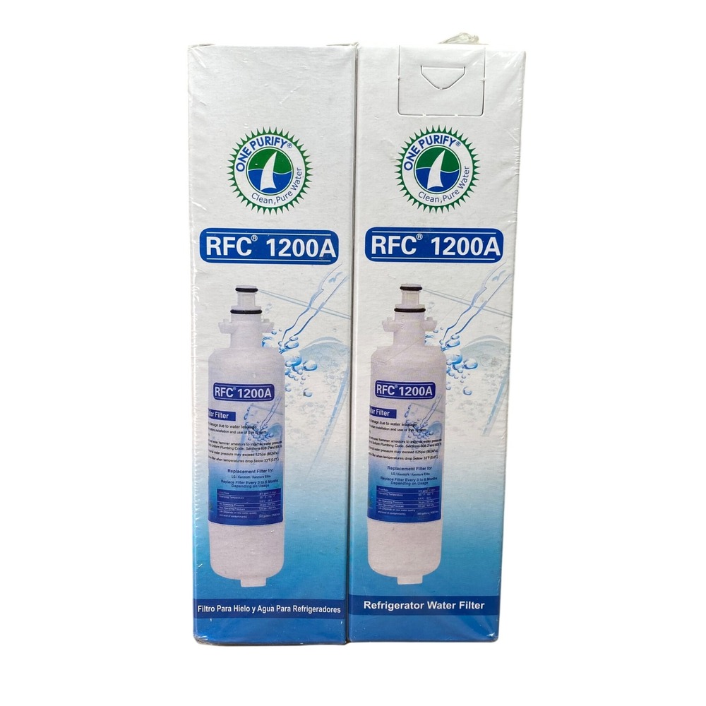 OnePurify RFC 1200A Refrigerator Water Filter 2 Pack for LG Kenmore Elite